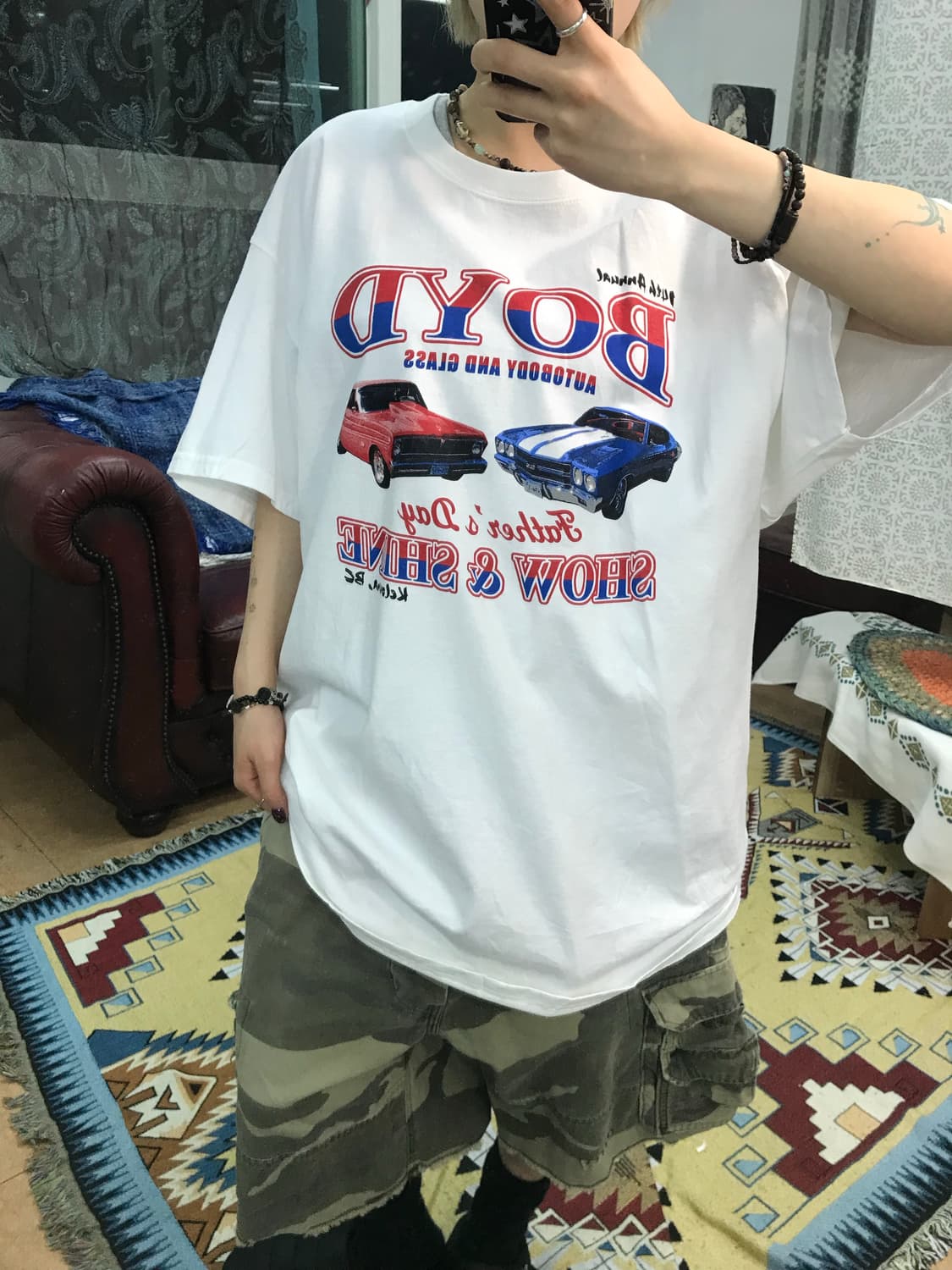 Hanes 헤인즈 USA 빈티지 프린팅 반팔 티 (Z1014)  상품이미지1