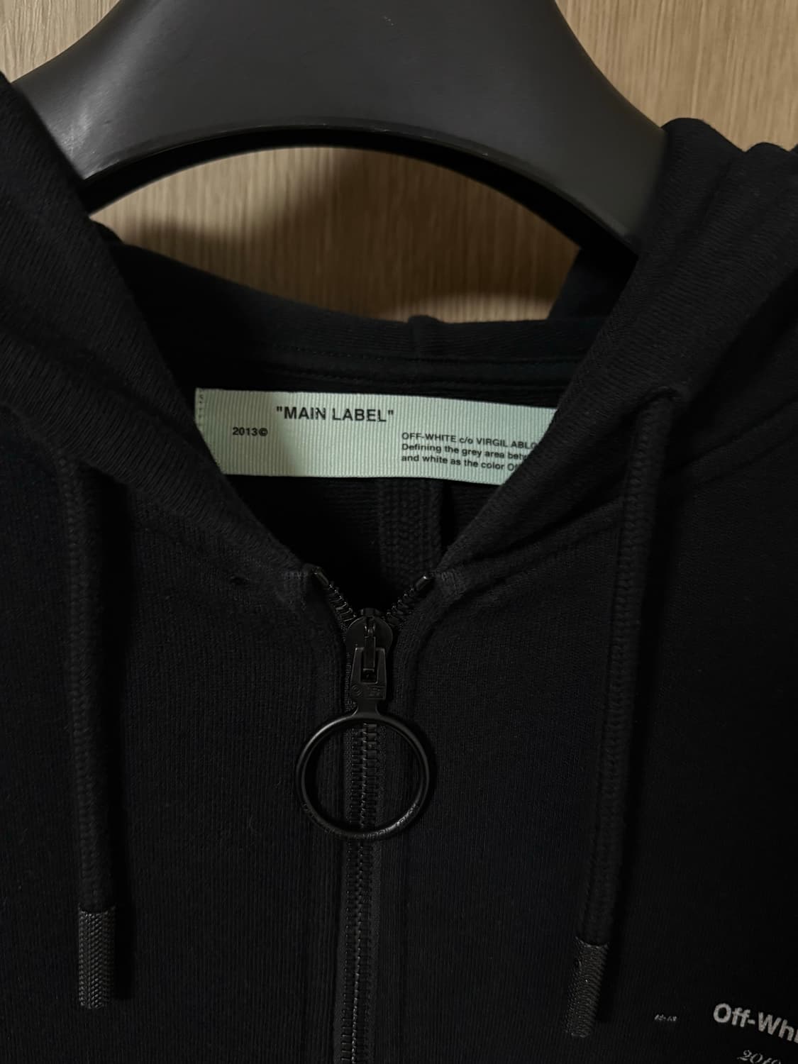 오프화이트 유화 후드집업 블랙  상품이미지6