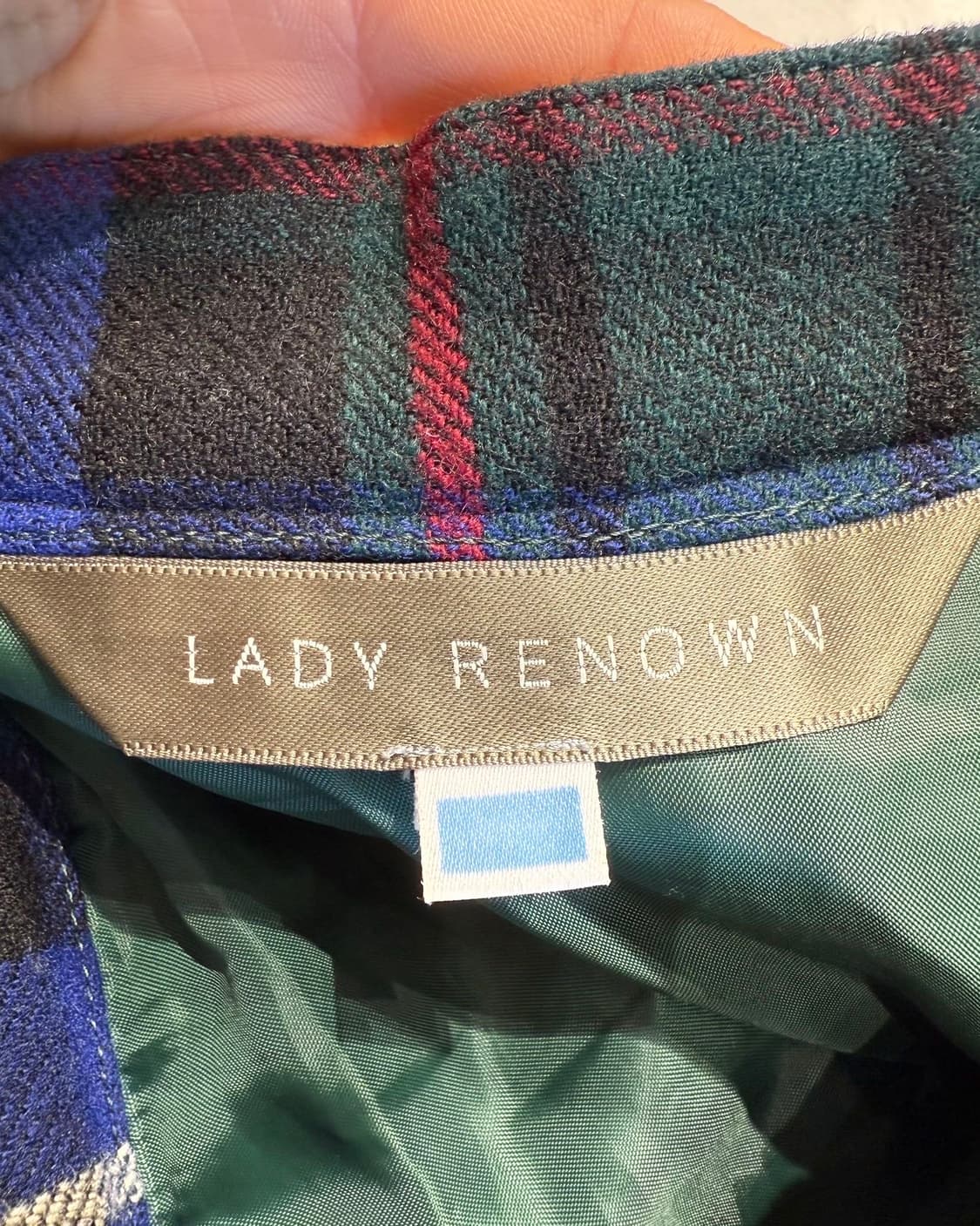 레이디 리나운 블루 체크 핀턱 미디스커트  상품이미지8