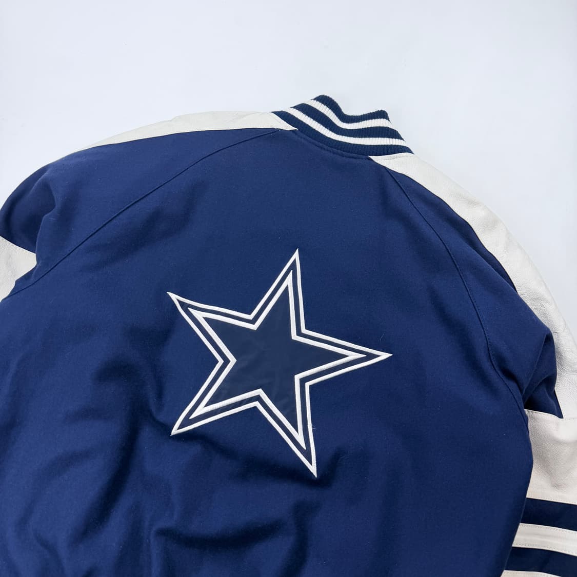 NFL 댈러스 카우보이스 가죽 배색 바시티 자켓 상품이미지8