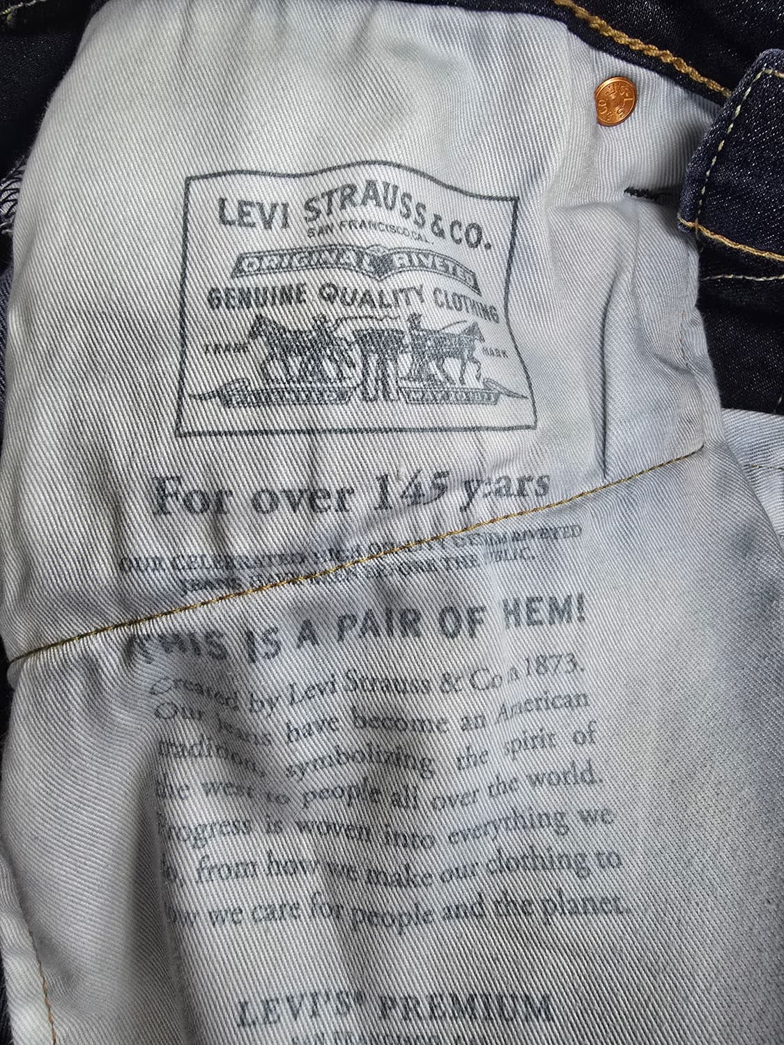 리바이스 502청바지 데님 진청 (1889) 상품이미지7