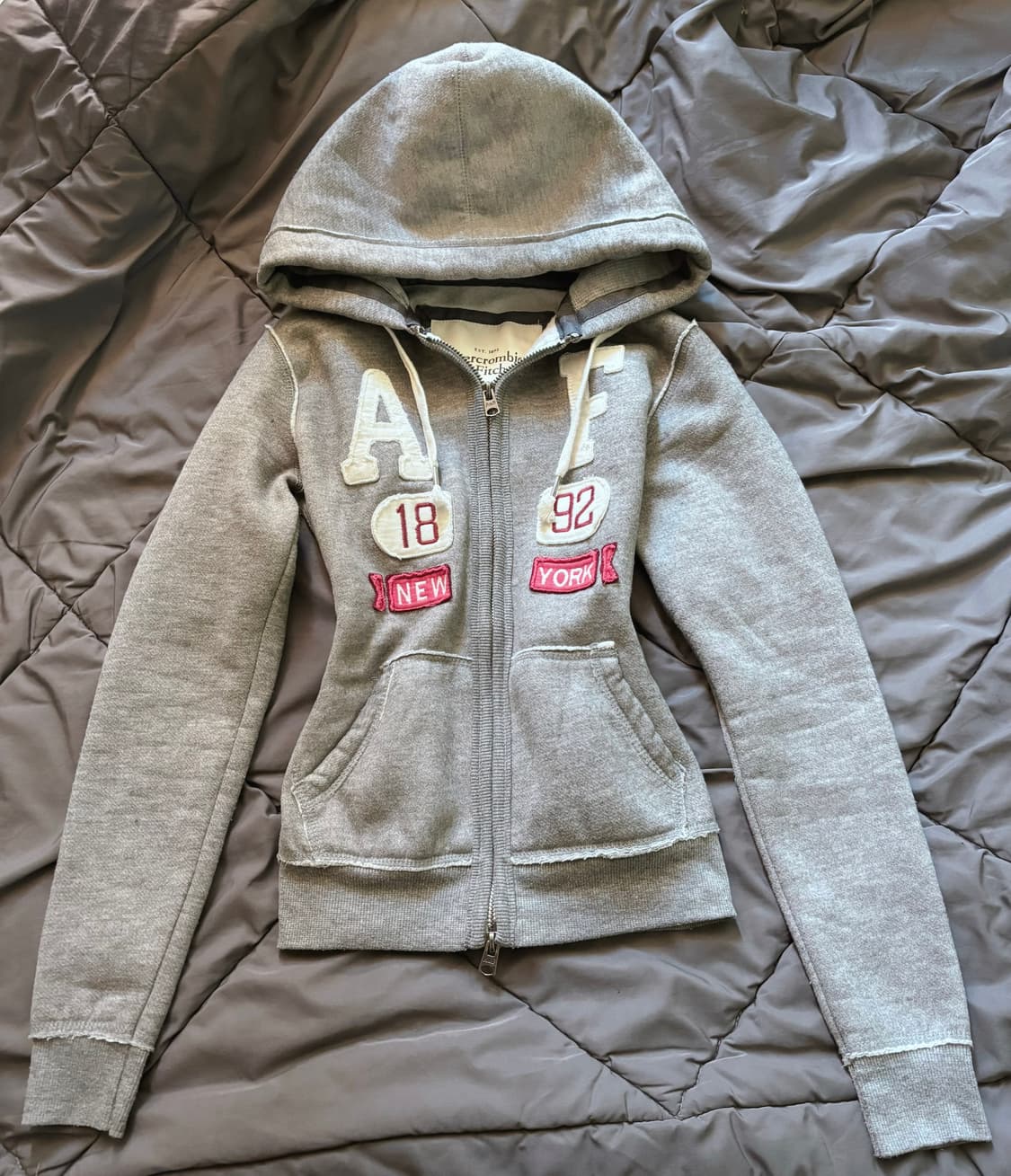 초희귀 대대장 아베크롬비 딱붙핏 후드집업 s 그레이 상품이미지2