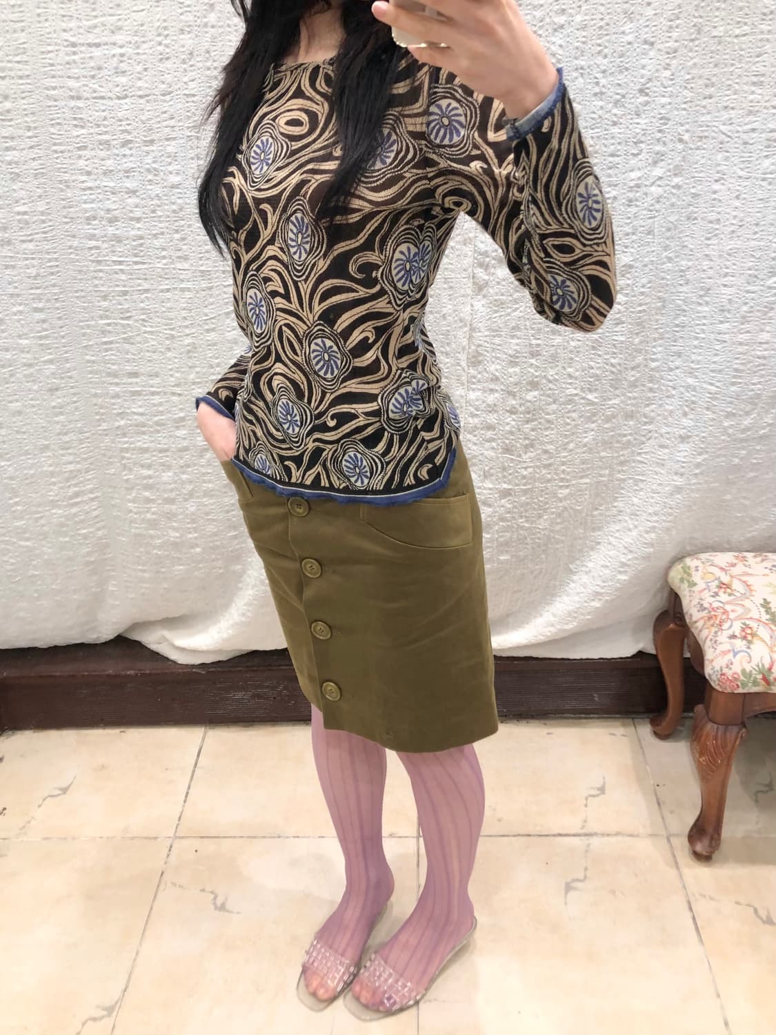 swirl garden sheer top 상품이미지2