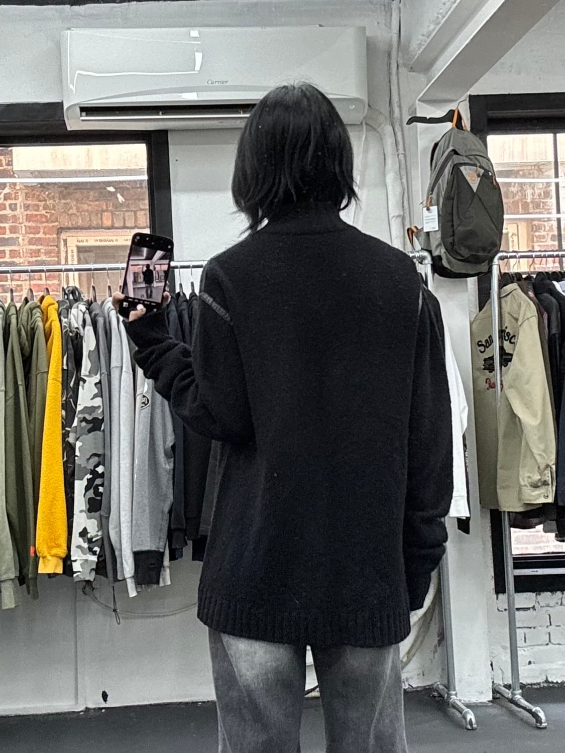 아르마니 익스체인지 니트 레더 집업 상품이미지3
