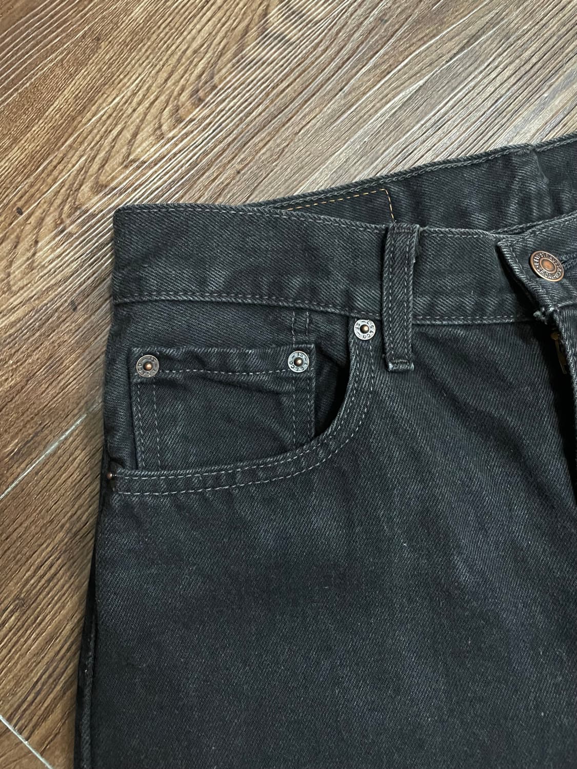 00s 리바이스 505 흑청 데님 팬츠 상품이미지5