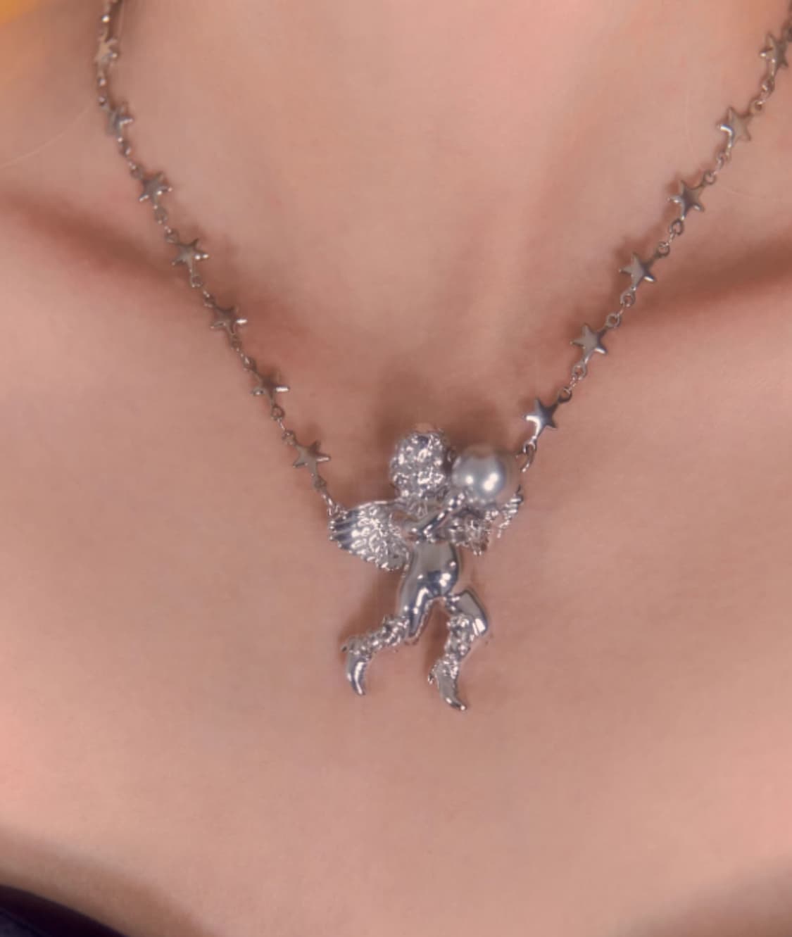 Angel in cowboy boots necklace white 상품이미지2