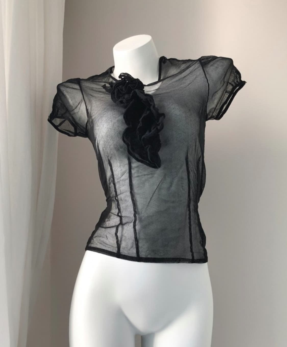 랄프로렌 쉬어 코사지 블라우스  상품이미지1