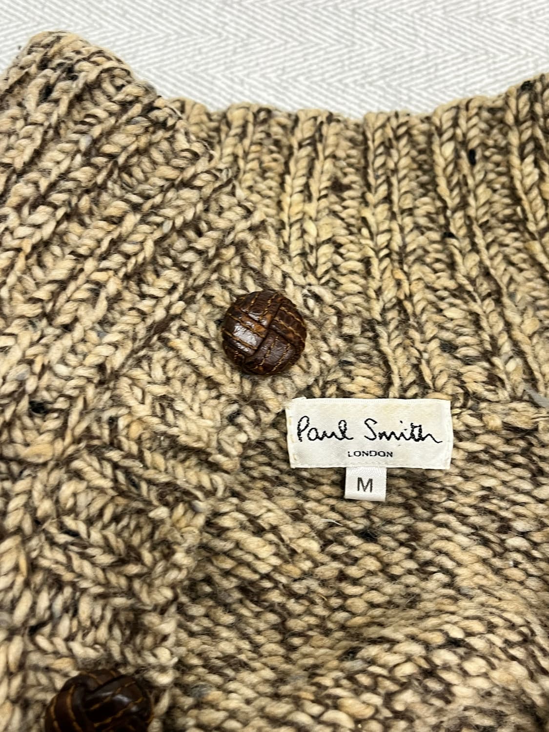 폴스미스 하이넥 레더버튼 울 니트 가디건 S 상품이미지7