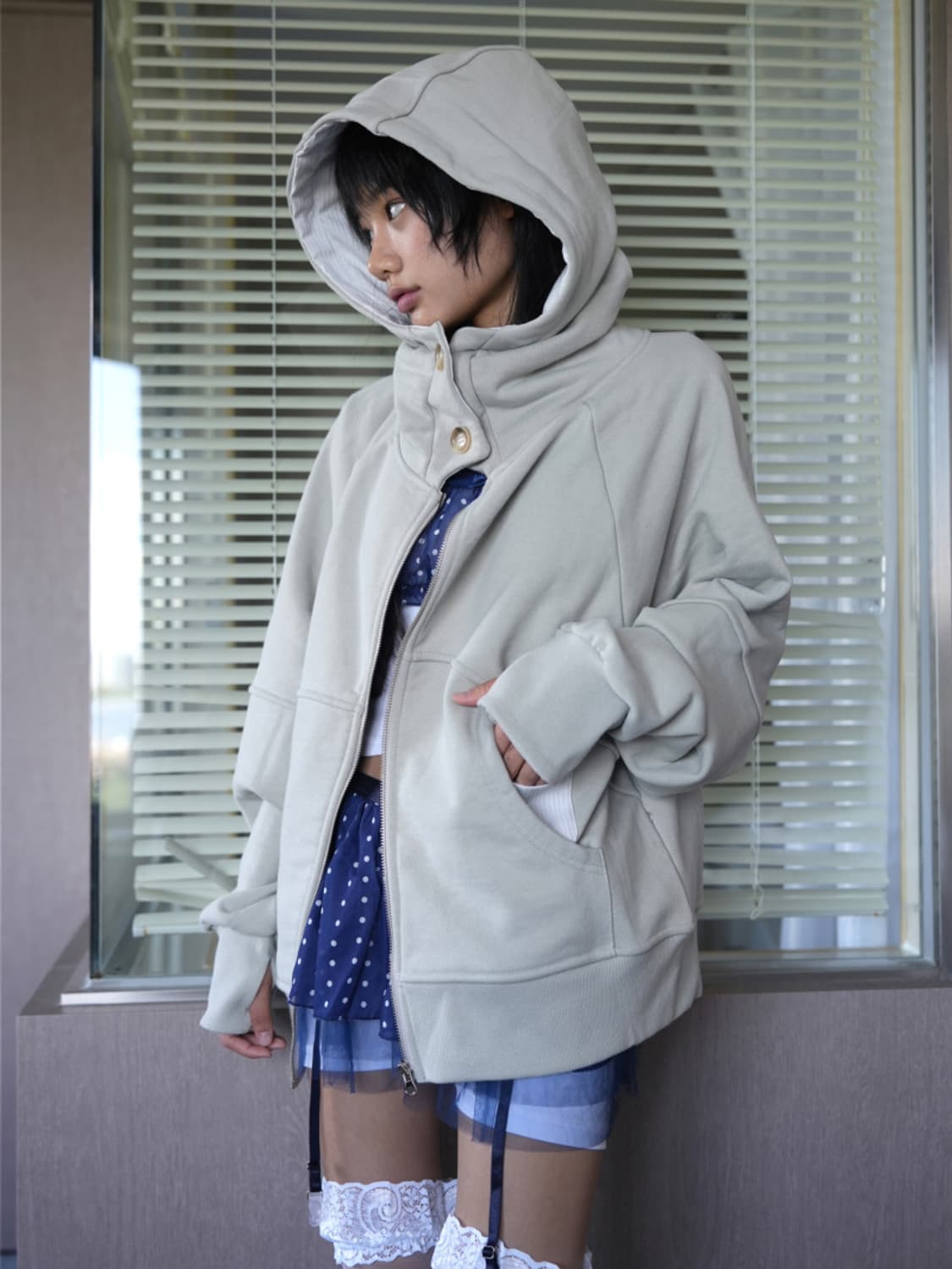 EGGSHELL HOODIE JK IN SAGE GREEN 상품이미지3