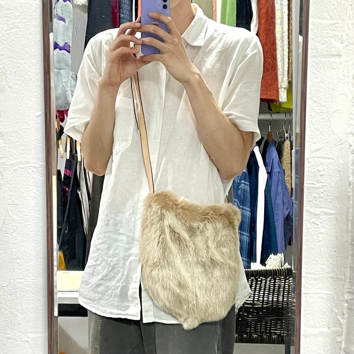 빈티지 페이크 퍼 백 상품이미지4