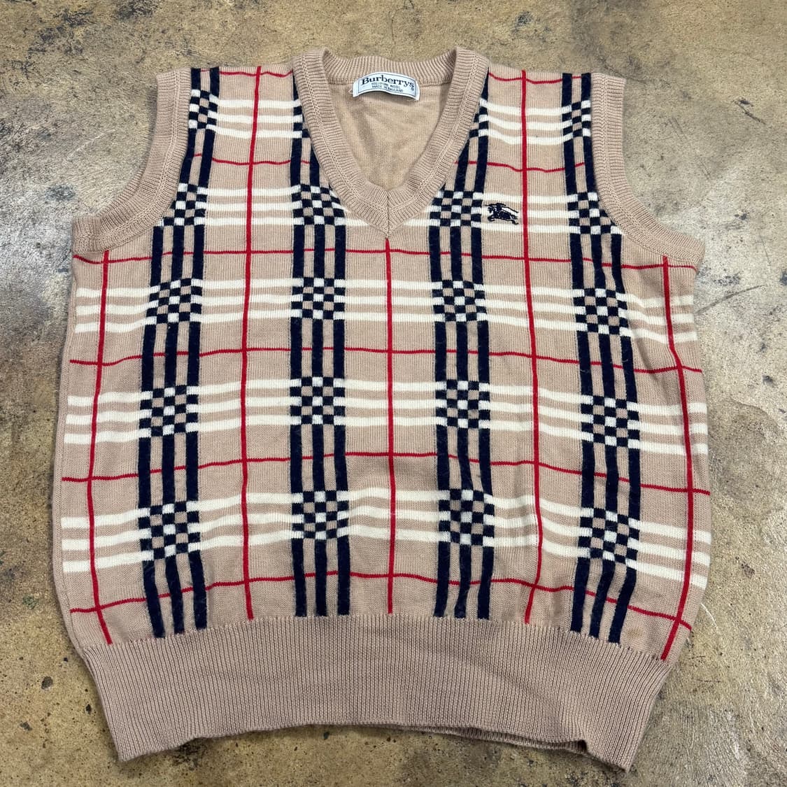 버버리 브라운 베이지 체크 니트 조끼  상품이미지2