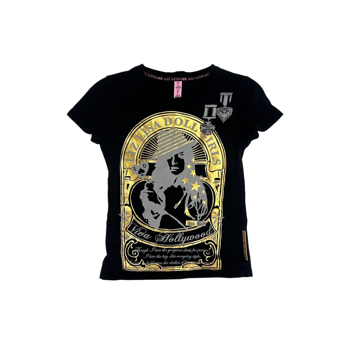 Liz Lisa, Gold Girl Printing Black T-Shi 상품이미지1