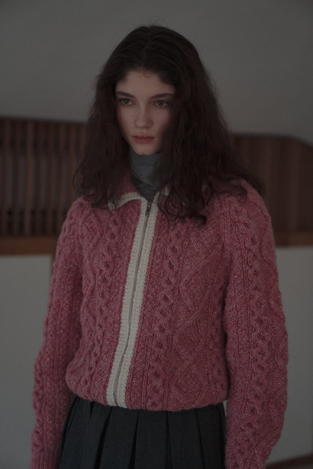 스무드무드 로즈우드 지퍼 가디건 by 아테나디자인 상품이미지5