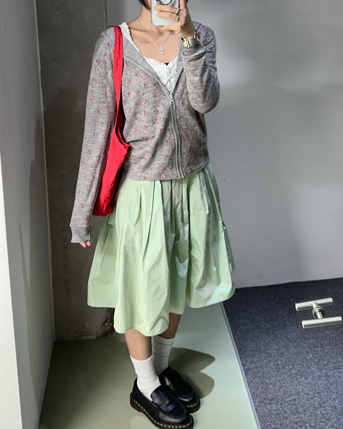mini flower knit zip hoody 상품이미지3