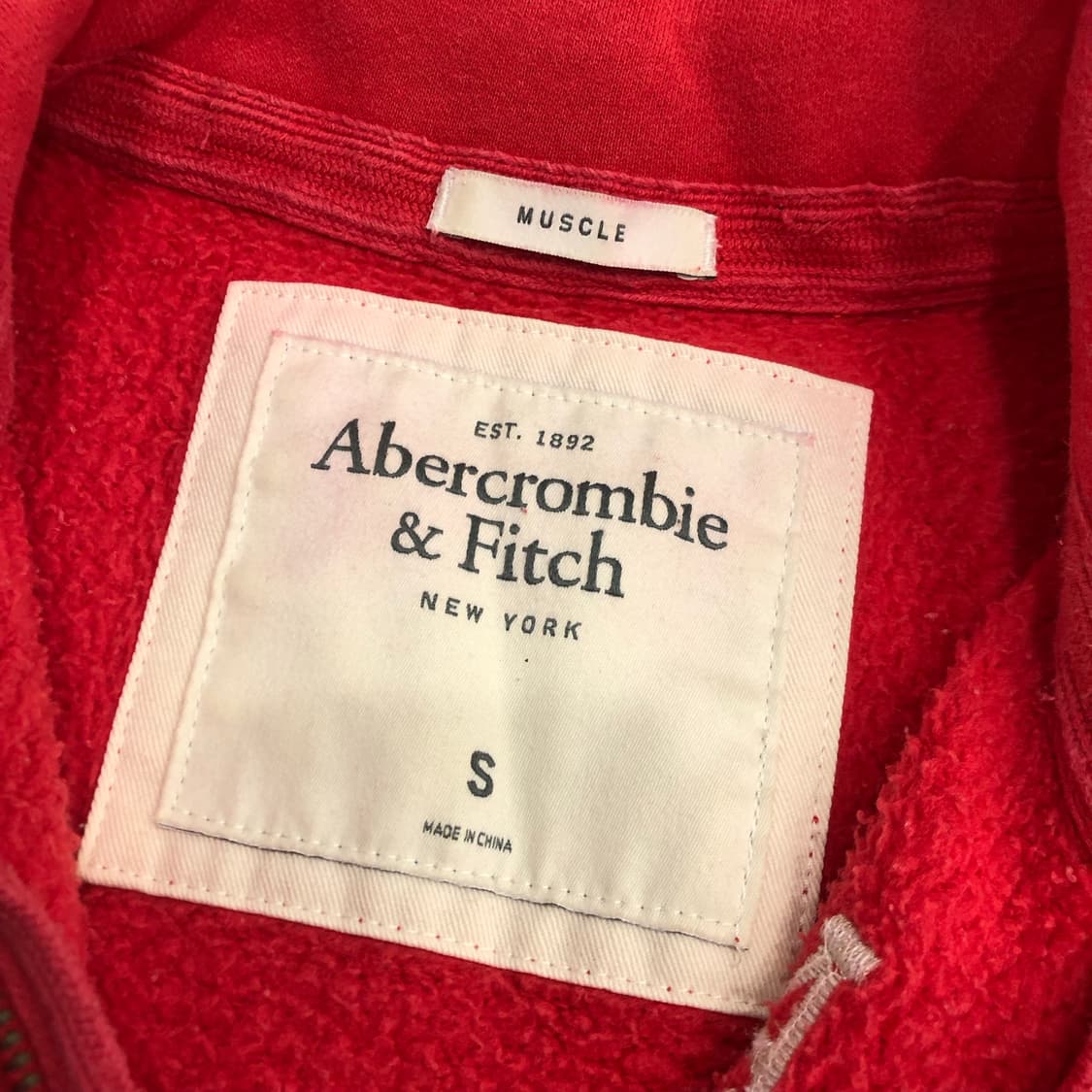 아베크롬비 핑크 반집업 카라 맨투맨 상품이미지4