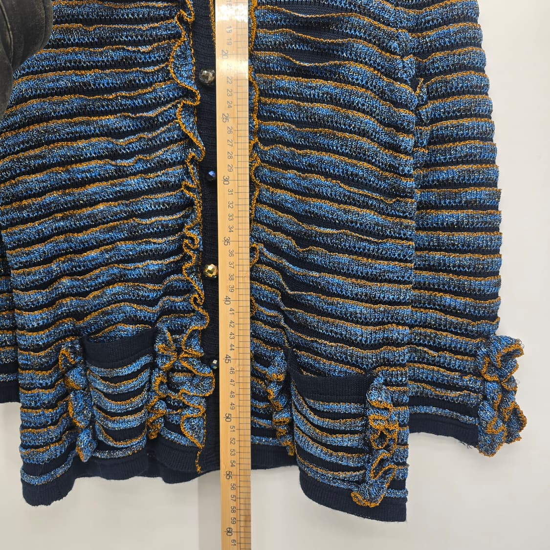 이태리 수입 Z.O.E 프릴 니트 가디건 블루 상품이미지8