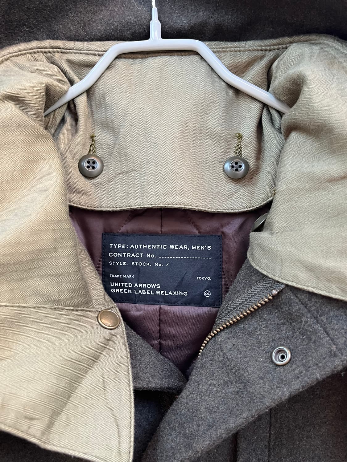 United Arrows 그린라벨 울 후드자켓 XXL후드 리버시블 상품이미지2