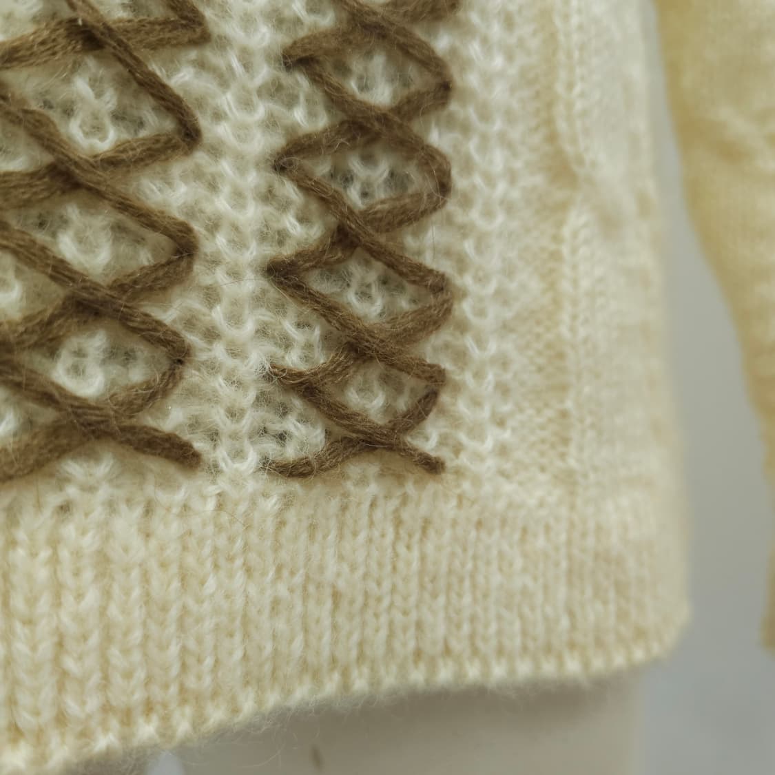 모혼방 아이보리 뜨개 니트 가디건 상품이미지6