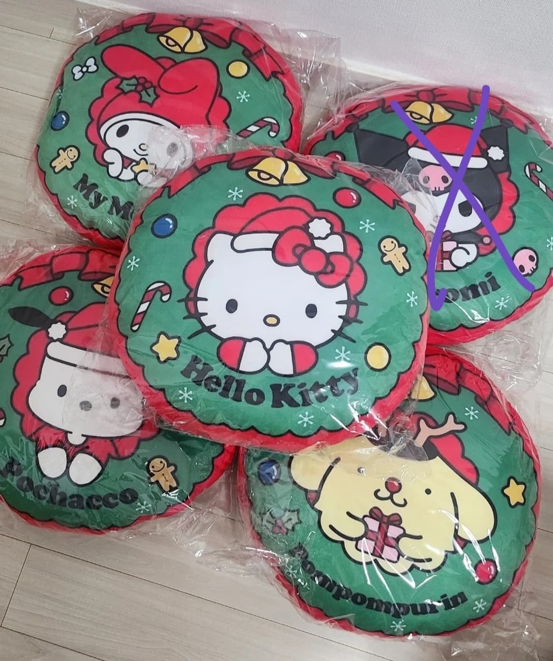산리오 크리스마스 원형 쿠션 상품이미지2