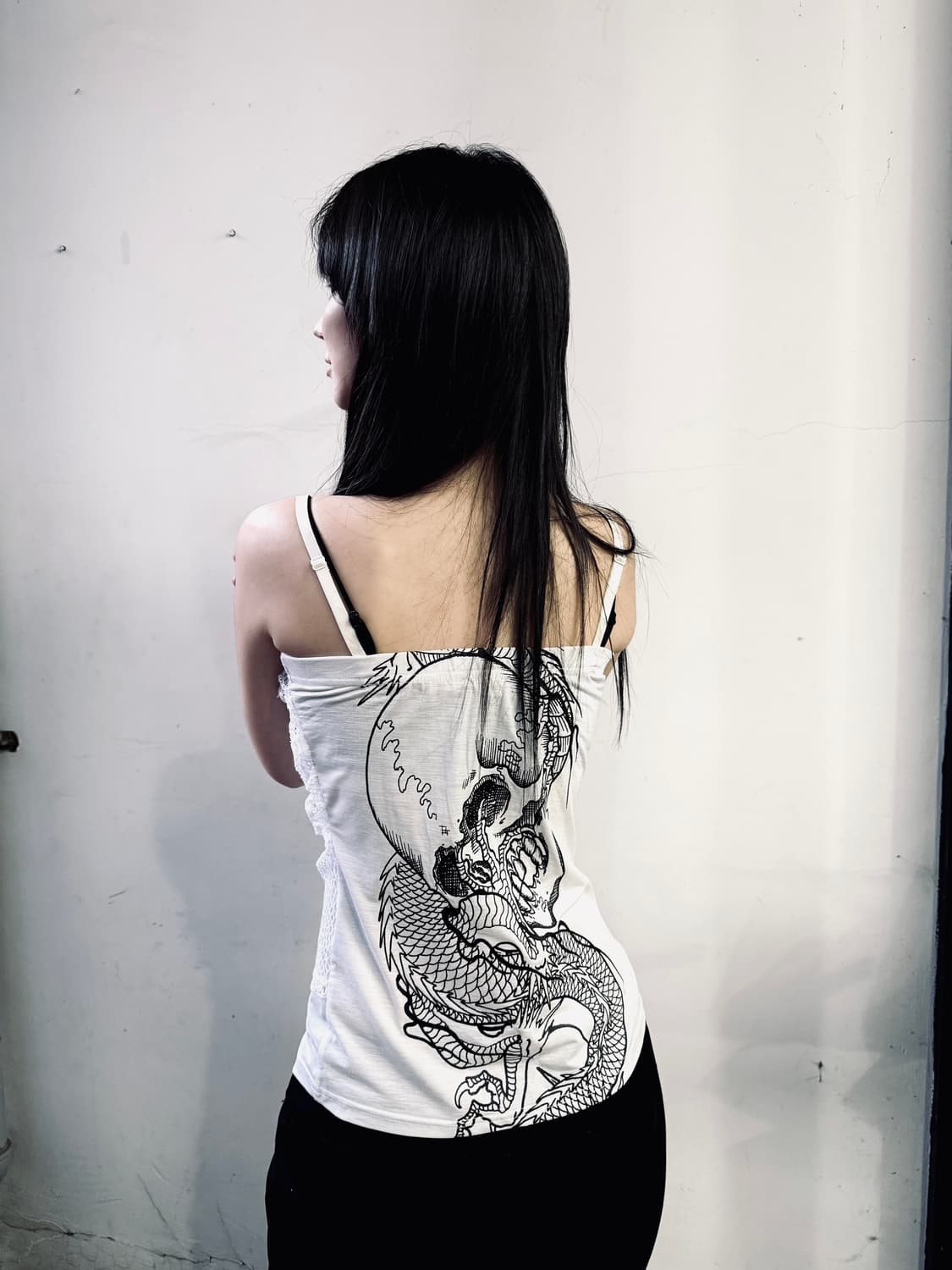 큐티 플래시 오리엔탈 아트워크 슬리브리스 상품이미지3