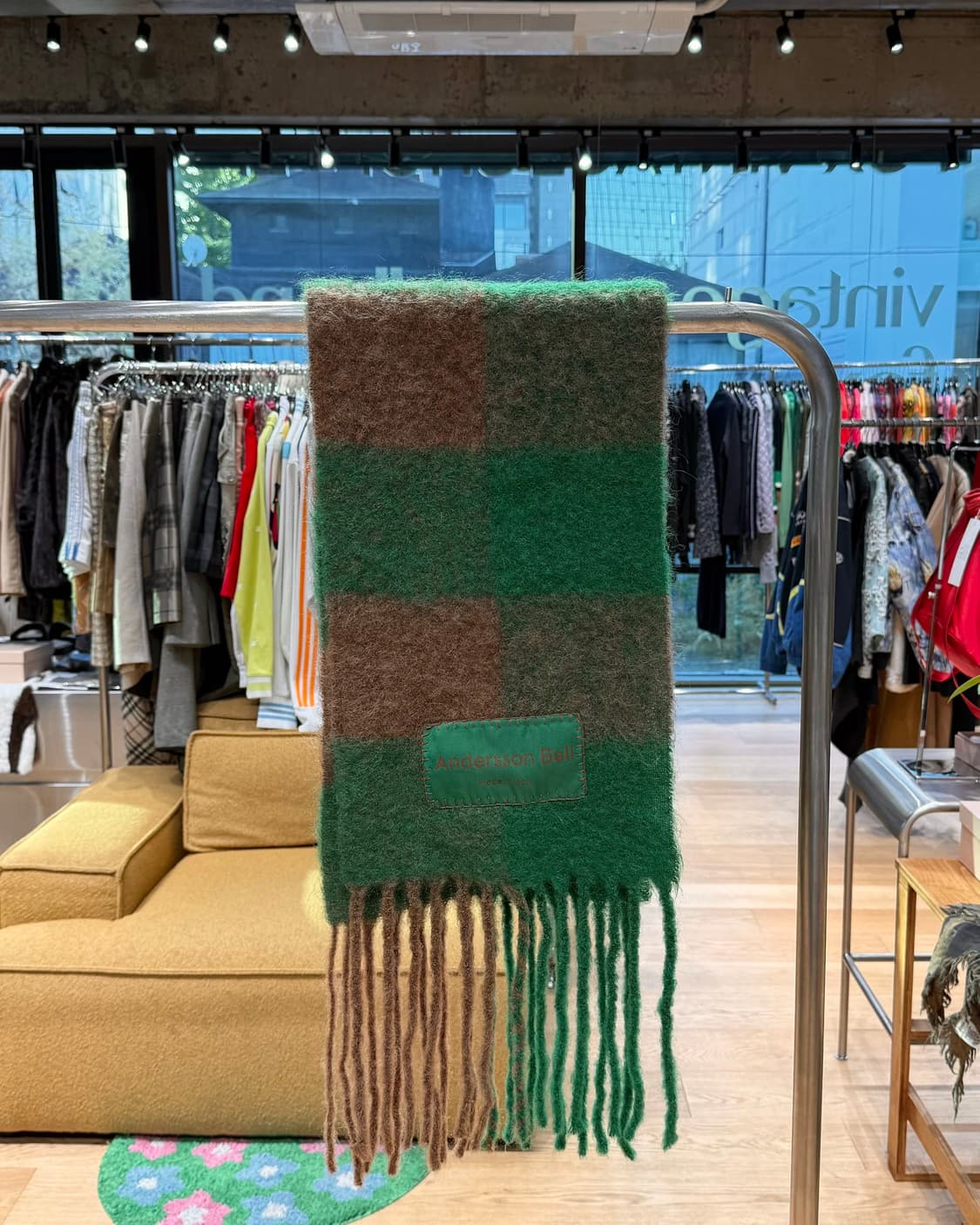 앤더슨벨 그린 빌리 체크 머플러  상품이미지2