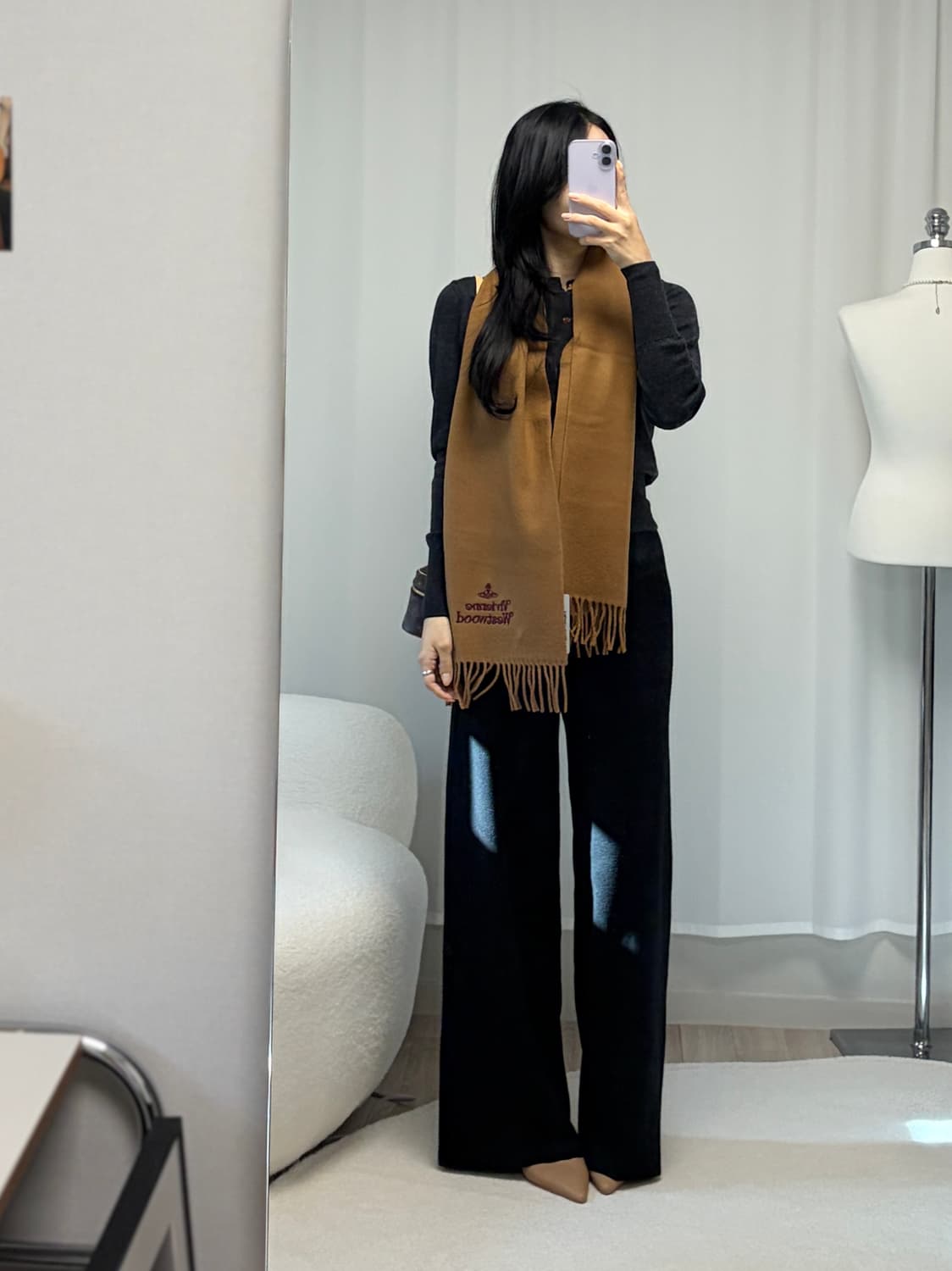 비비안웨스트우드 로고 울 머플러 상품이미지7