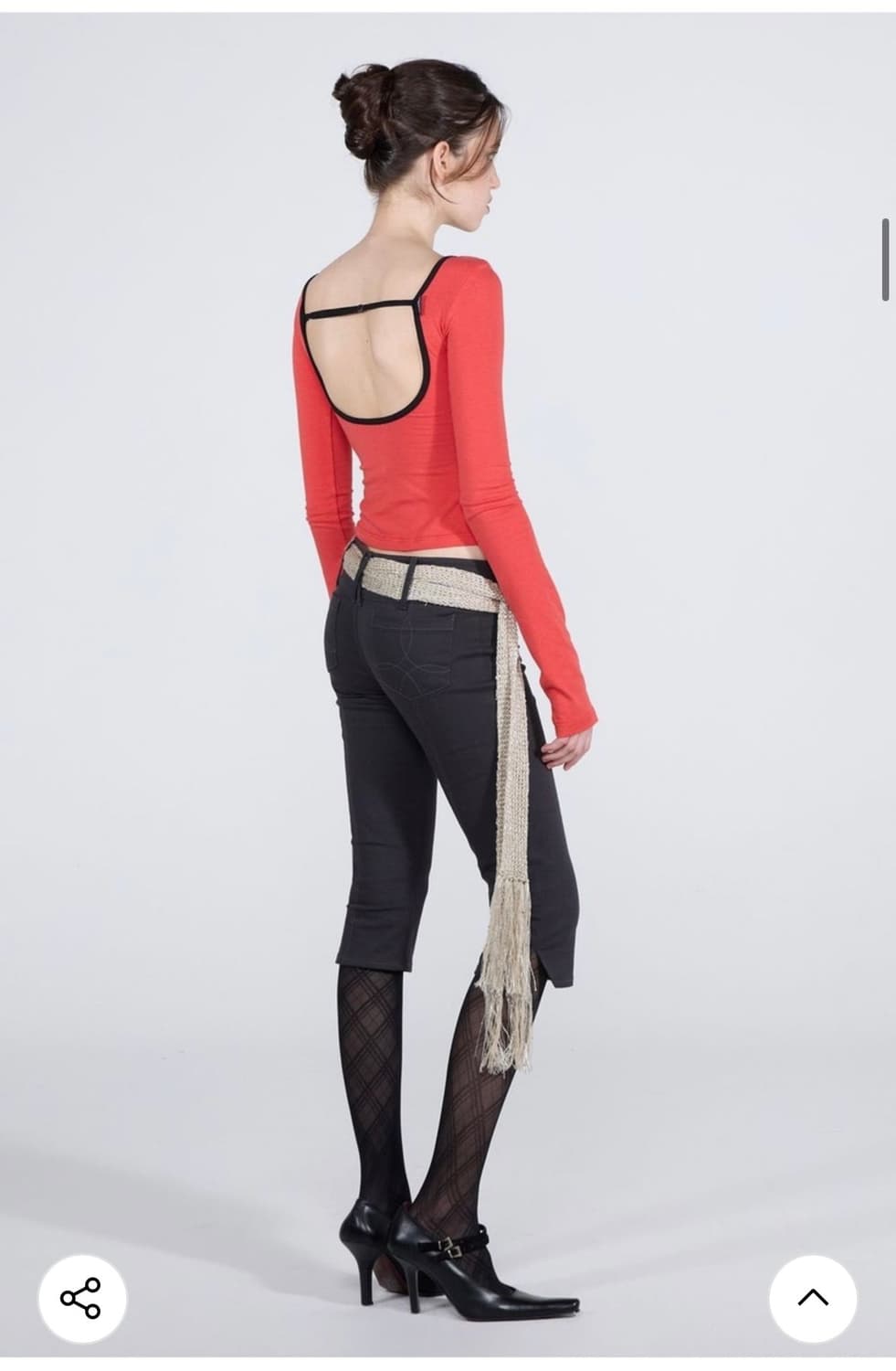 스컬프터 긴팔 Scoop Back Strap Top Tomato 상품이미지3