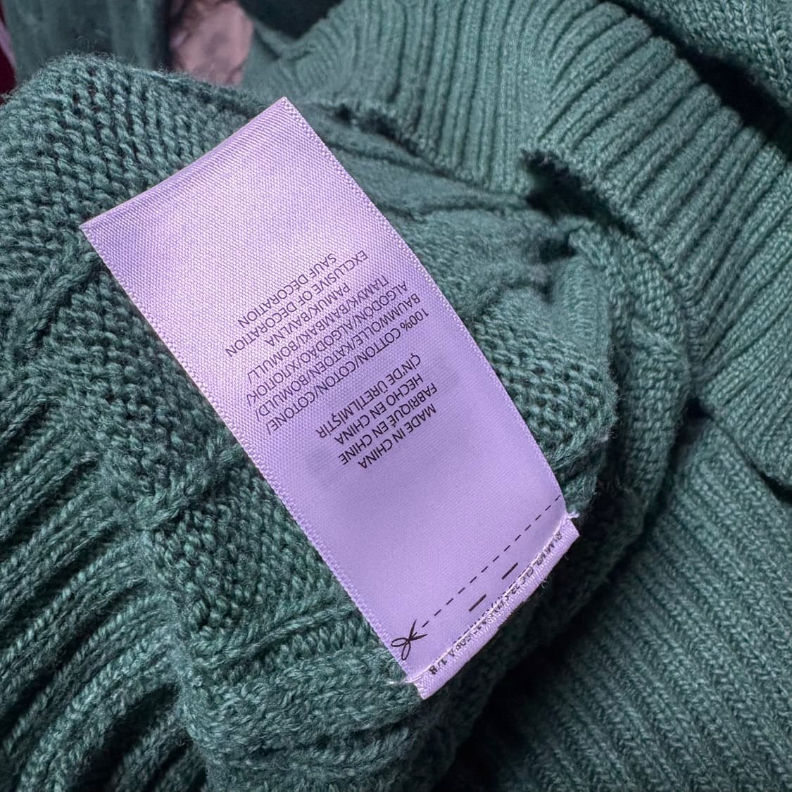 폴로 랄프로렌 케이블 니트 그린 M 상품이미지3