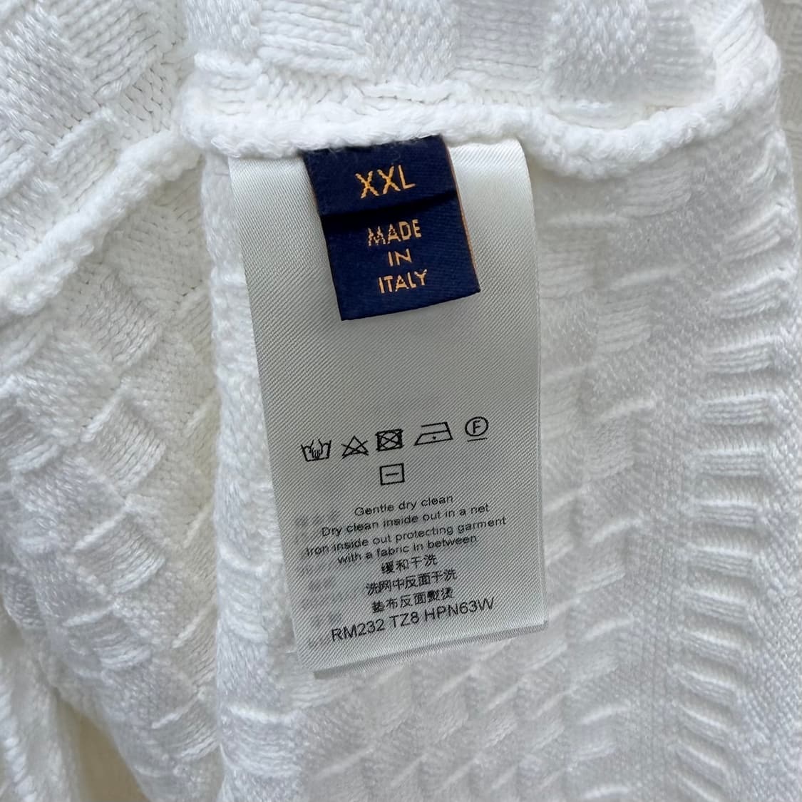 [S+급/2XL] 루이비통 다미에 풀 오버 니트 화이트 상품이미지6