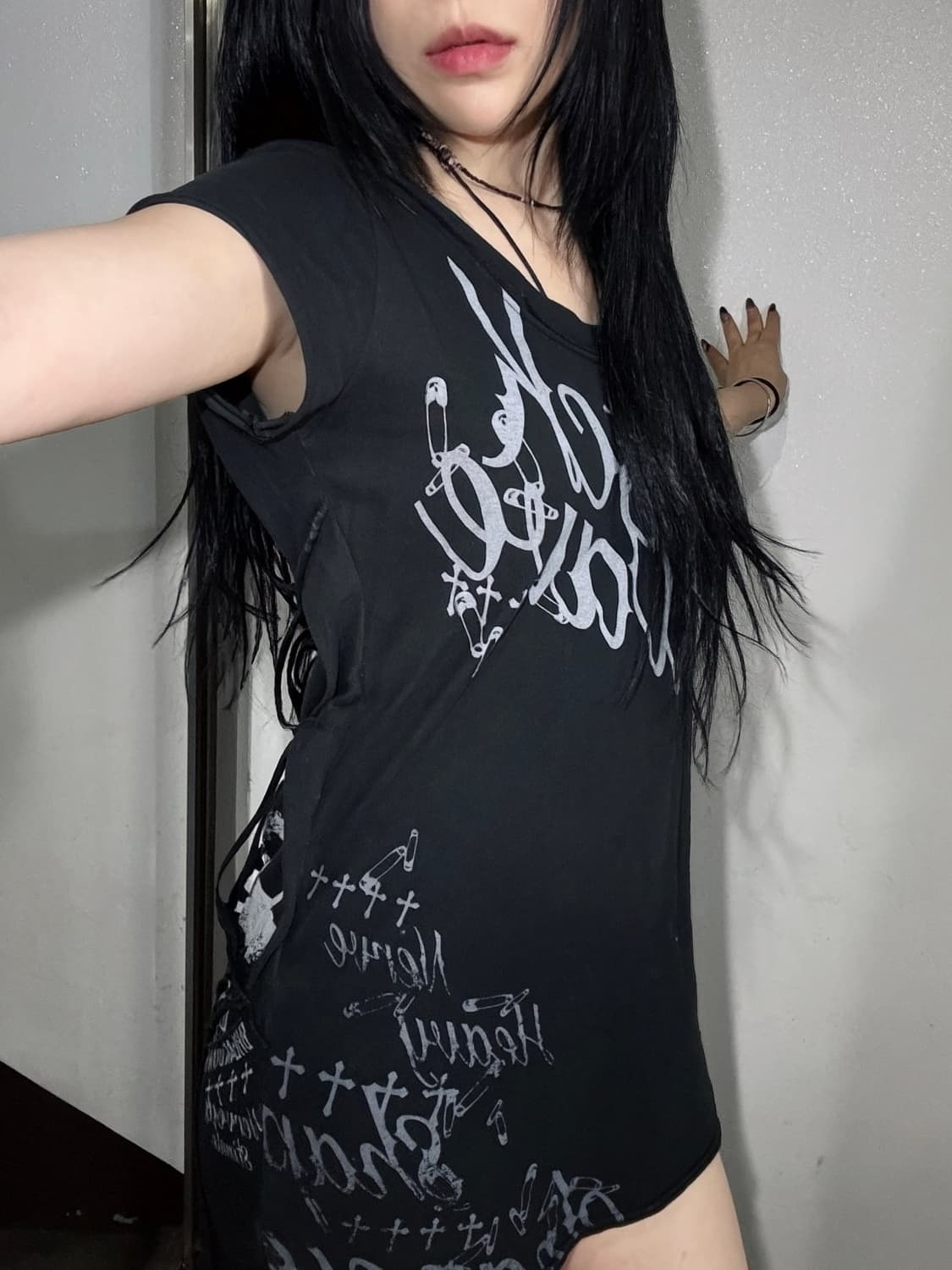 Ghost of Harlem Distressed Lace-Up Dress 상품이미지1