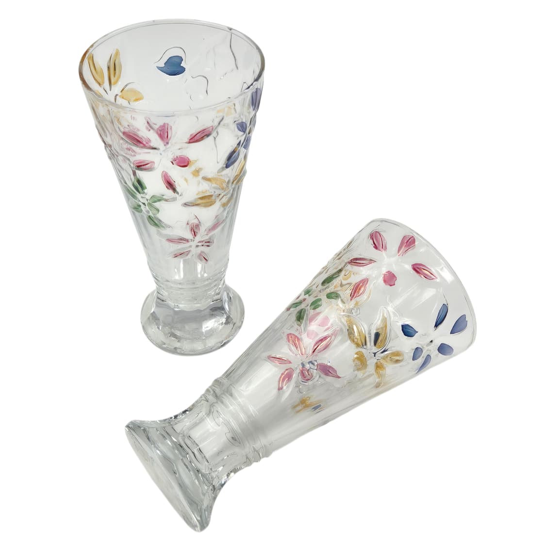 80s 오츠카 컬러 플로랄 다각 파르페 잔 1p 상품이미지2