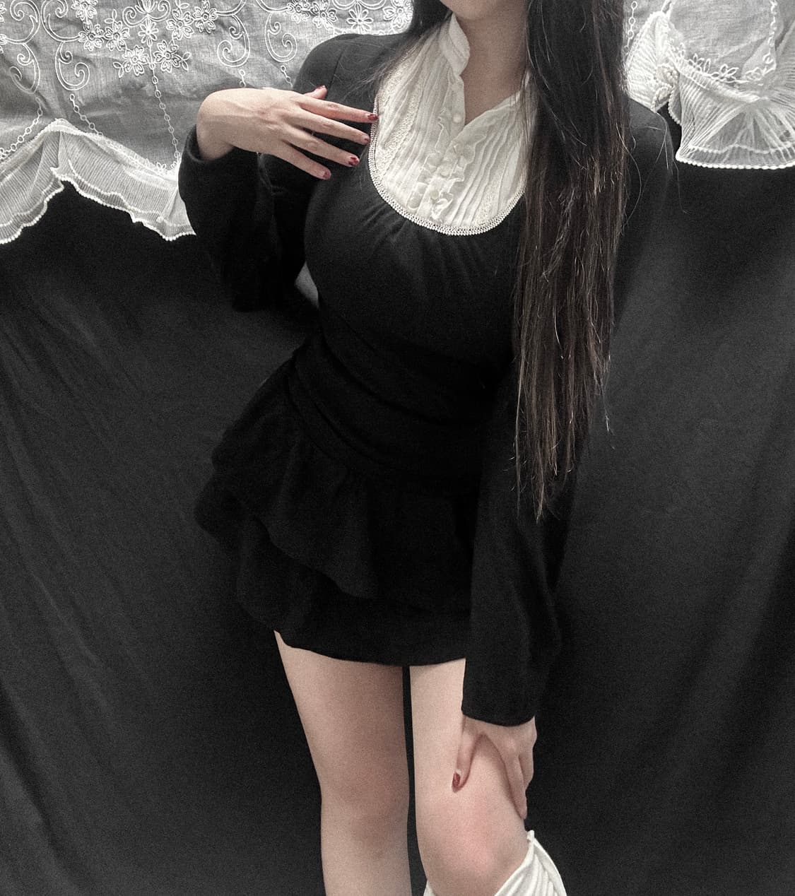 로걀 레이스 긴팔티셔츠 상품이미지1