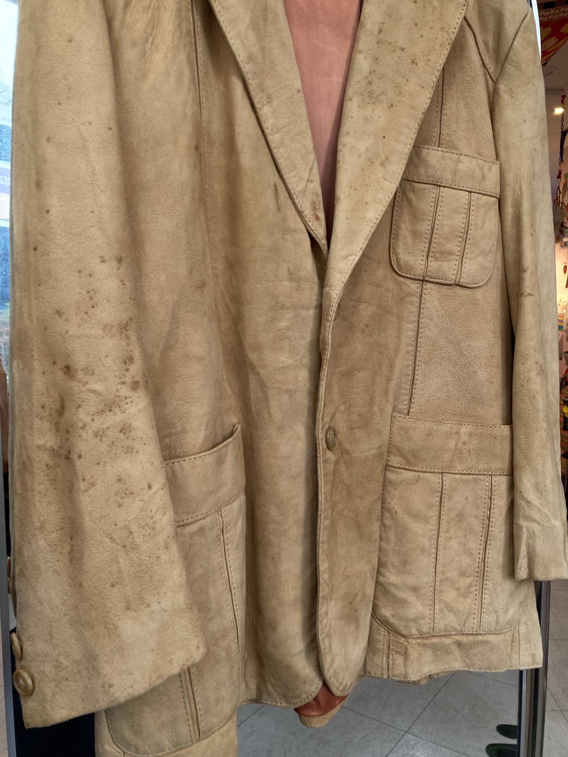 빈티지 베이지 스웨이드 자켓 상품이미지4