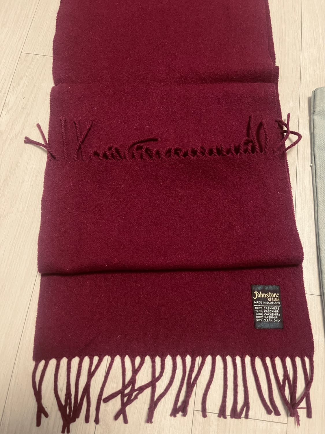 버건디 캐시미어 100% 목도리 상품이미지2