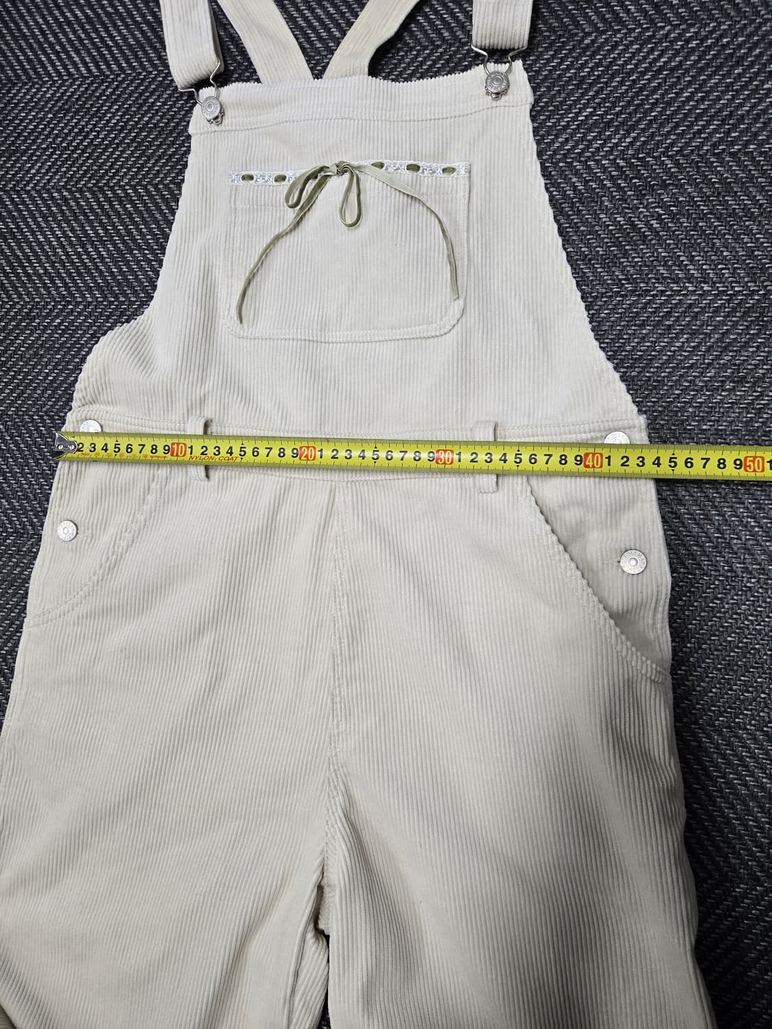 마가린핑거스 리본 코듀로이 오버롤 아이보리 점프수트 상품이미지5