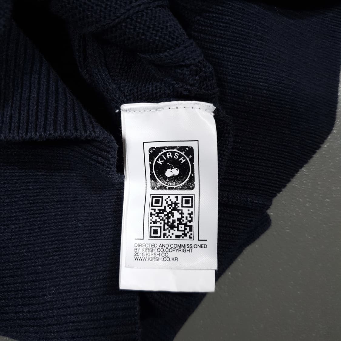 키르시 신형 22ss 스몰 체리 케이블 크롭 숏 슬리브 니트 반팔 네이비 상품이미지6