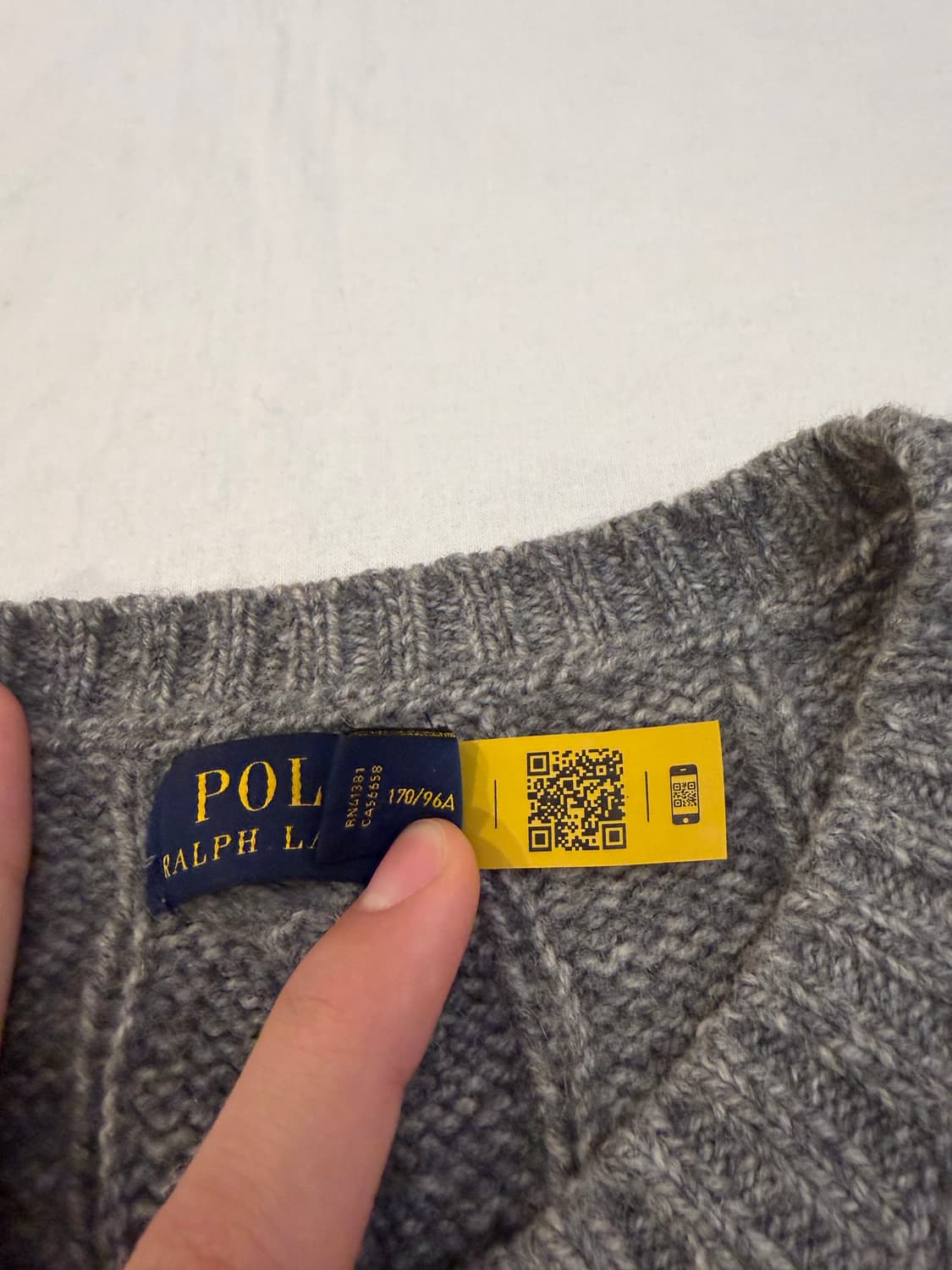 폴로 랄프로렌 울 캐시미어 케이블 니트 그레이 상품이미지4