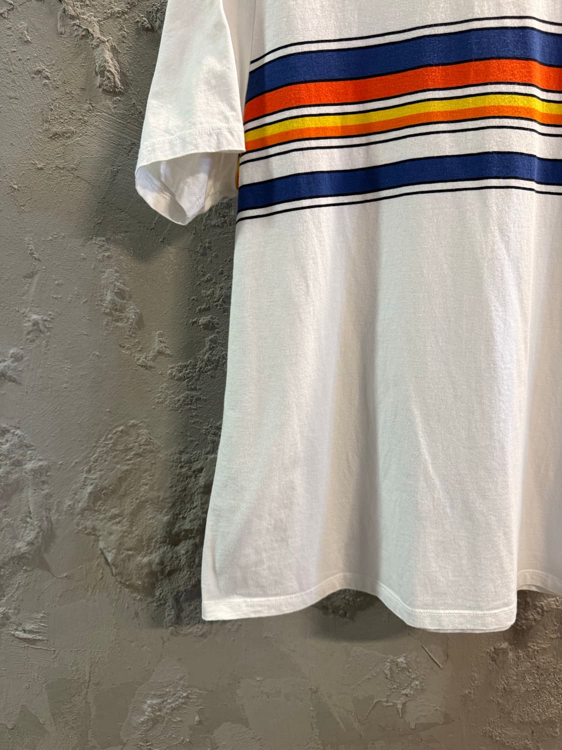 M 아페쎄 APC 스트라이프 로고 반팔 티셔츠 화이트 상품이미지2