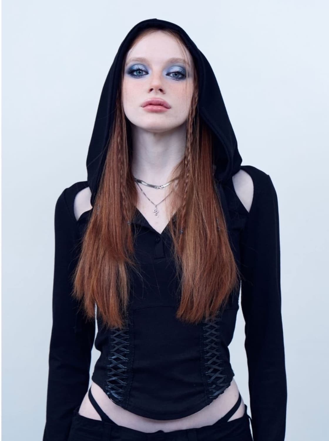 힐다 코르셋 크롭 후디 상품이미지1