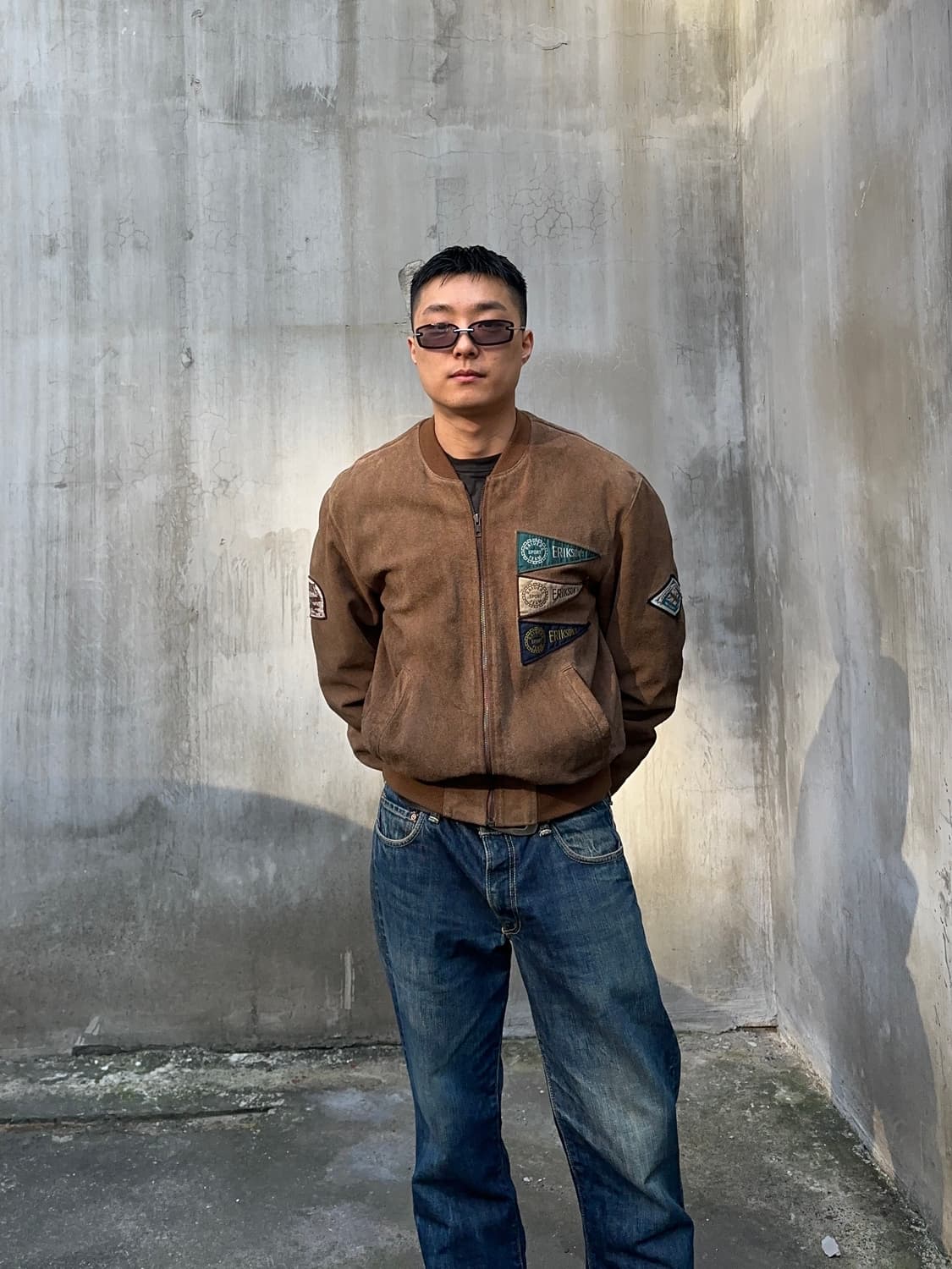 90’s Erickson’s Suede patch bomber JK 상품이미지2