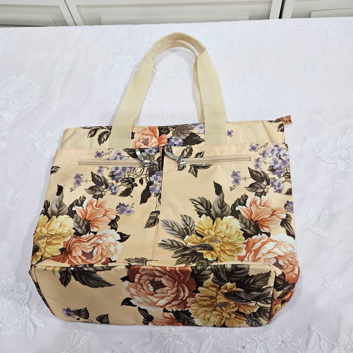 플라워 패턴 토트백 상품이미지1