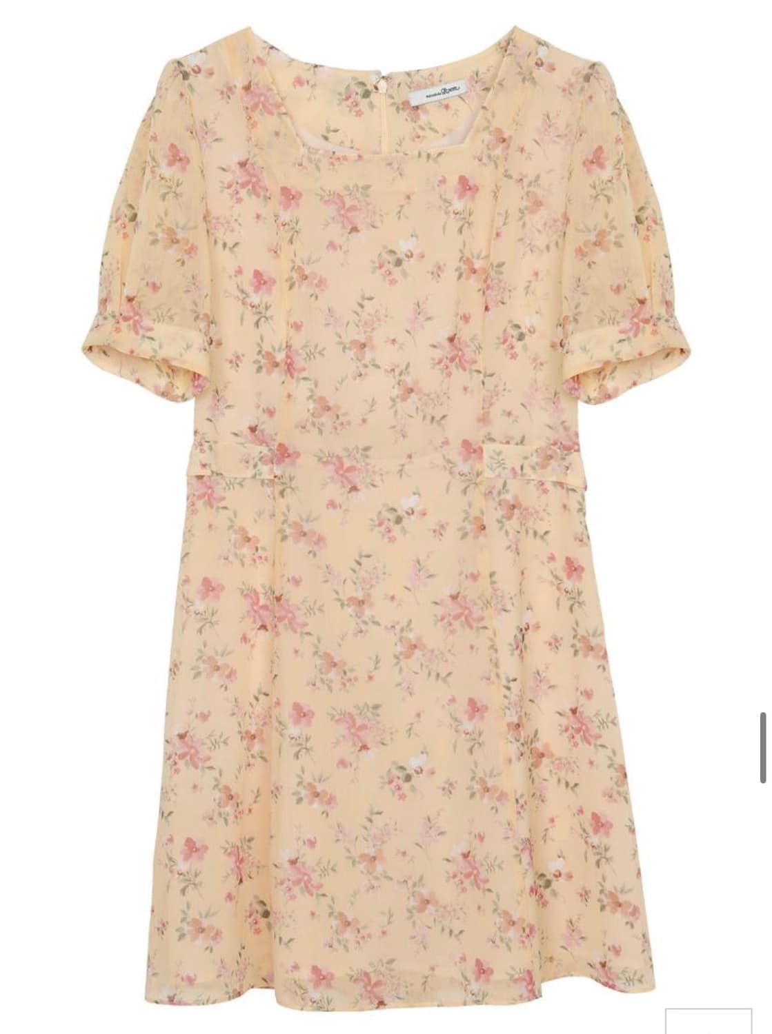 로엠 플라워 스퀘어넥 쉬폰 원피스 (새상품) 상품이미지2