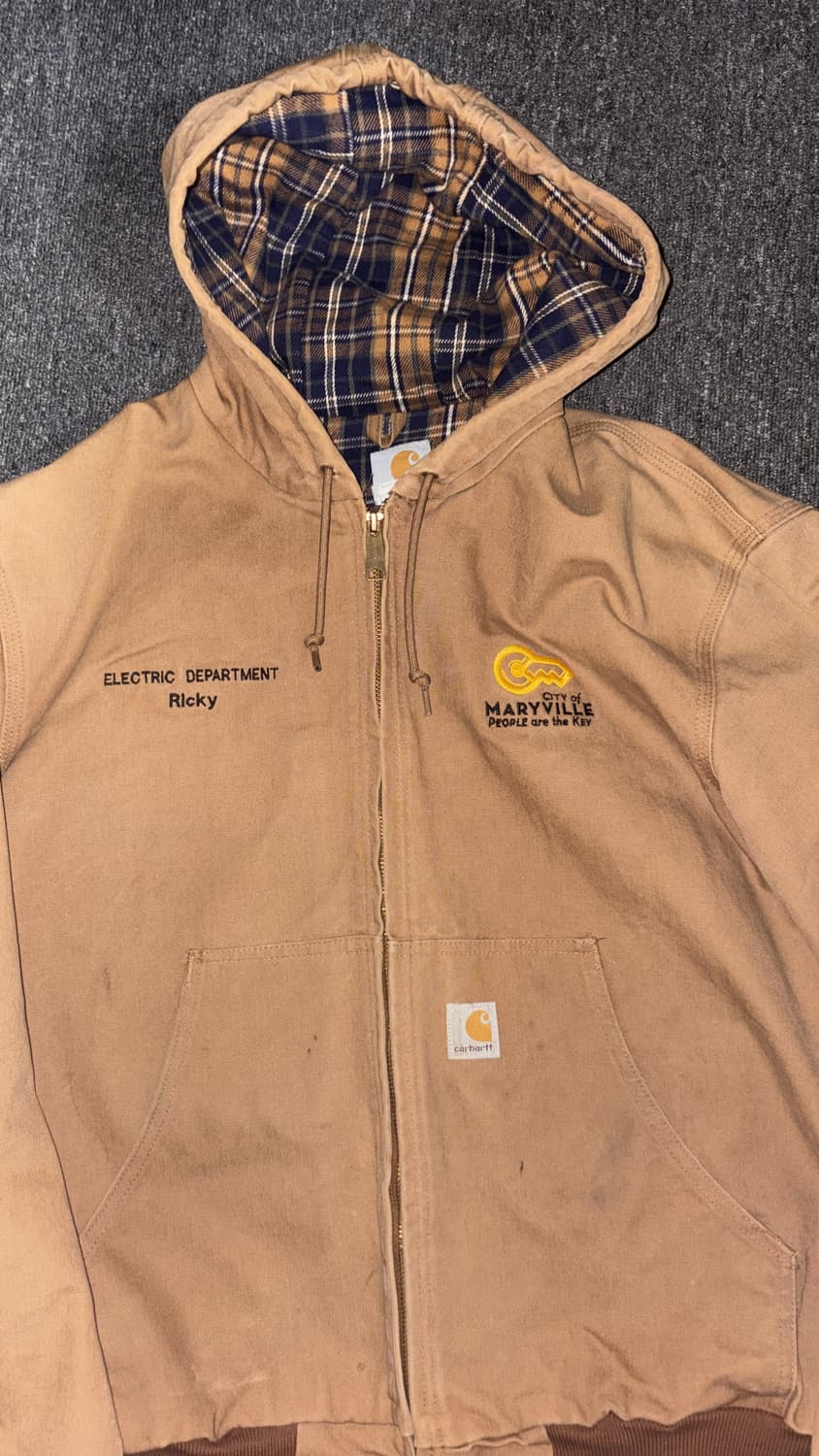 칼하트 빈티지 체크 후드집업 상품이미지3