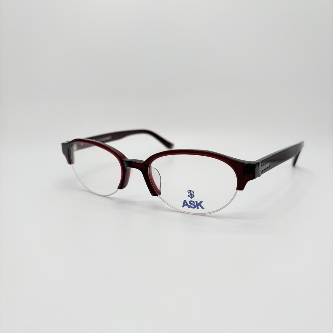 ASK 오벌형 레드 반뿔테 빈티지안경 상품이미지1