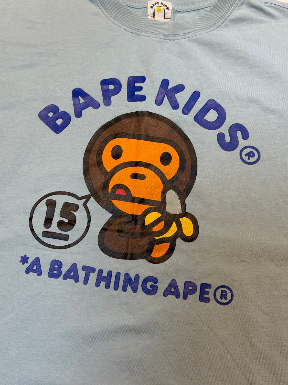 희귀) 베이프 키즈 베이비 마일로 티셔츠 스카이블루 상품이미지2