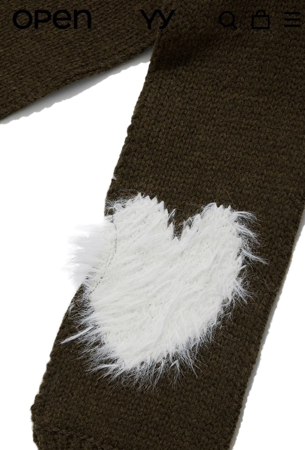 오픈와이와이 openyy 자카드후드스카프 카키 목도리 상품이미지3