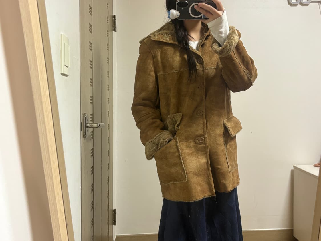 일본빈티지 후드 무스탕  상품이미지1