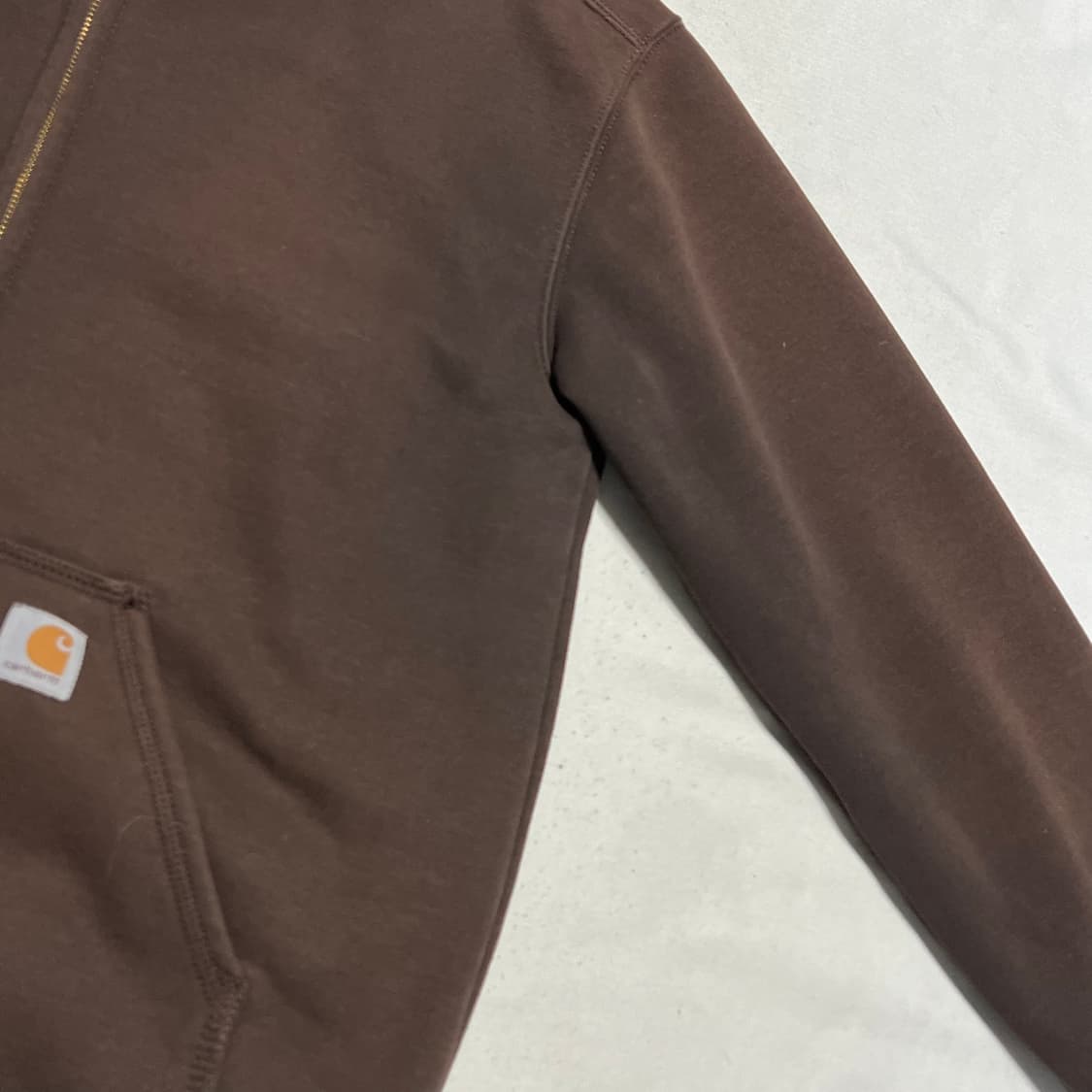 S 칼하트 써멀 오버사이즈 브라운 후드집업 상품이미지7