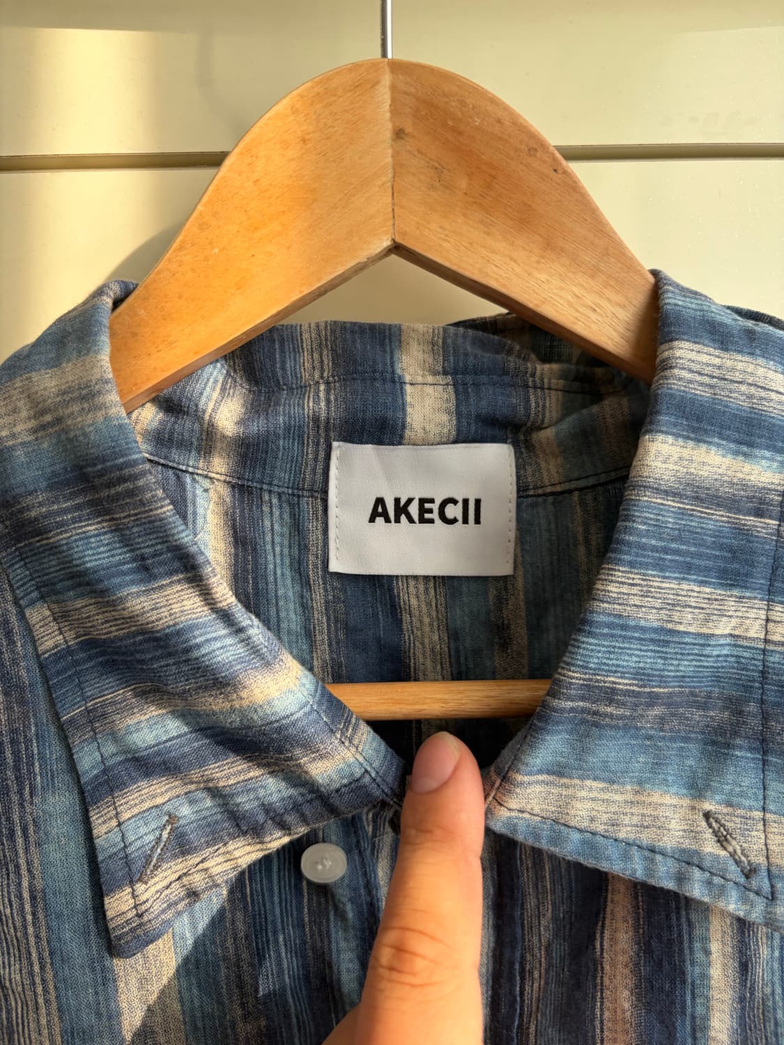 AKECII 스트라이프 반팔 셔츠 상품이미지3