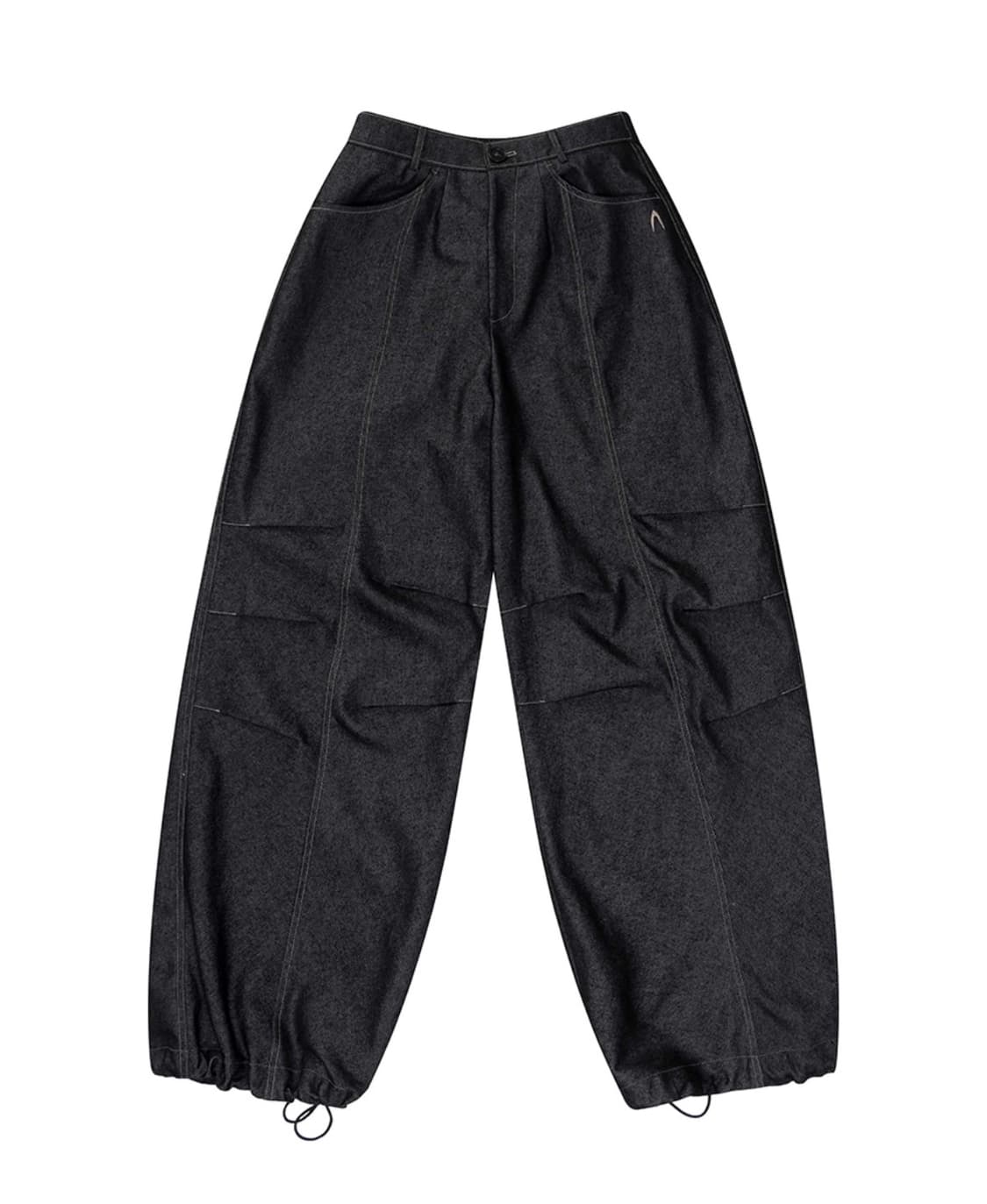 아캄 AAKAM 핀턱 데님 팬츠 블랙 상품이미지2